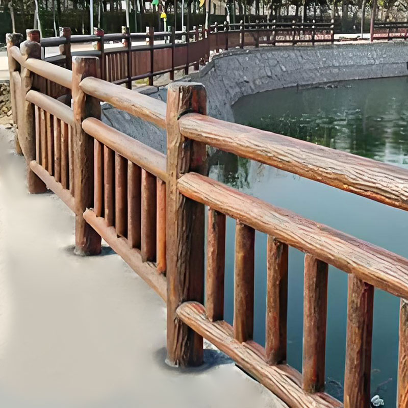 Pagar jambatan kayu tiruan