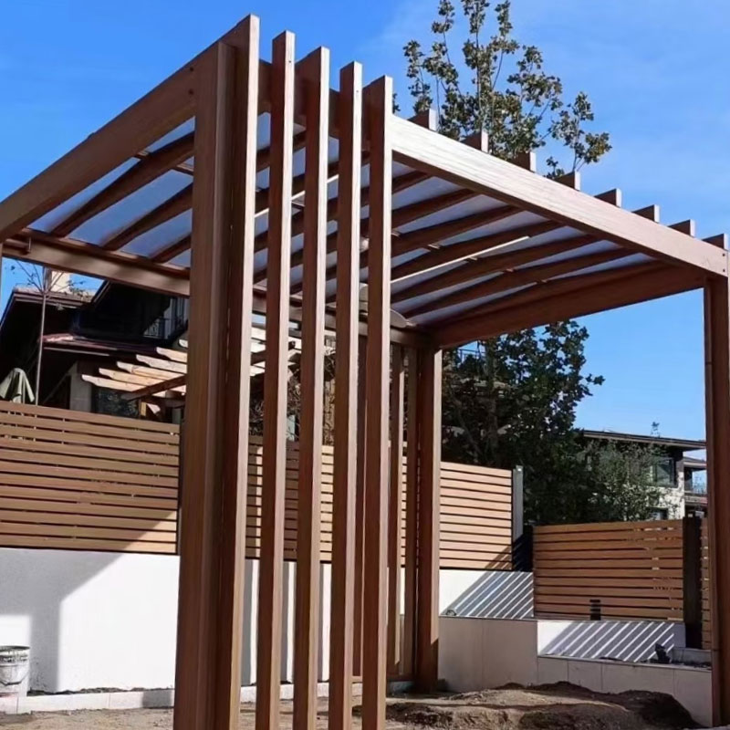Pergola kayu tiruan logam